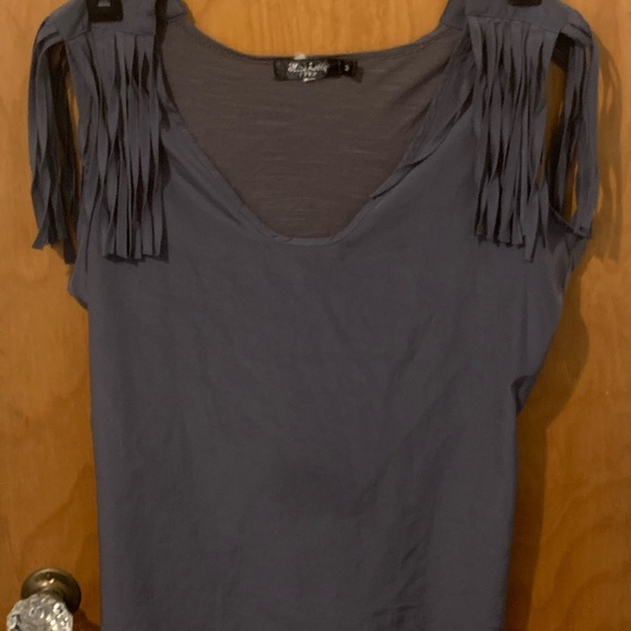 Dark gray rayon shirt in front t shirt in back - Picture 2 of 4